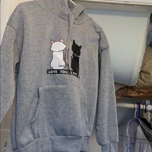 Grey cat hoodies (M)
